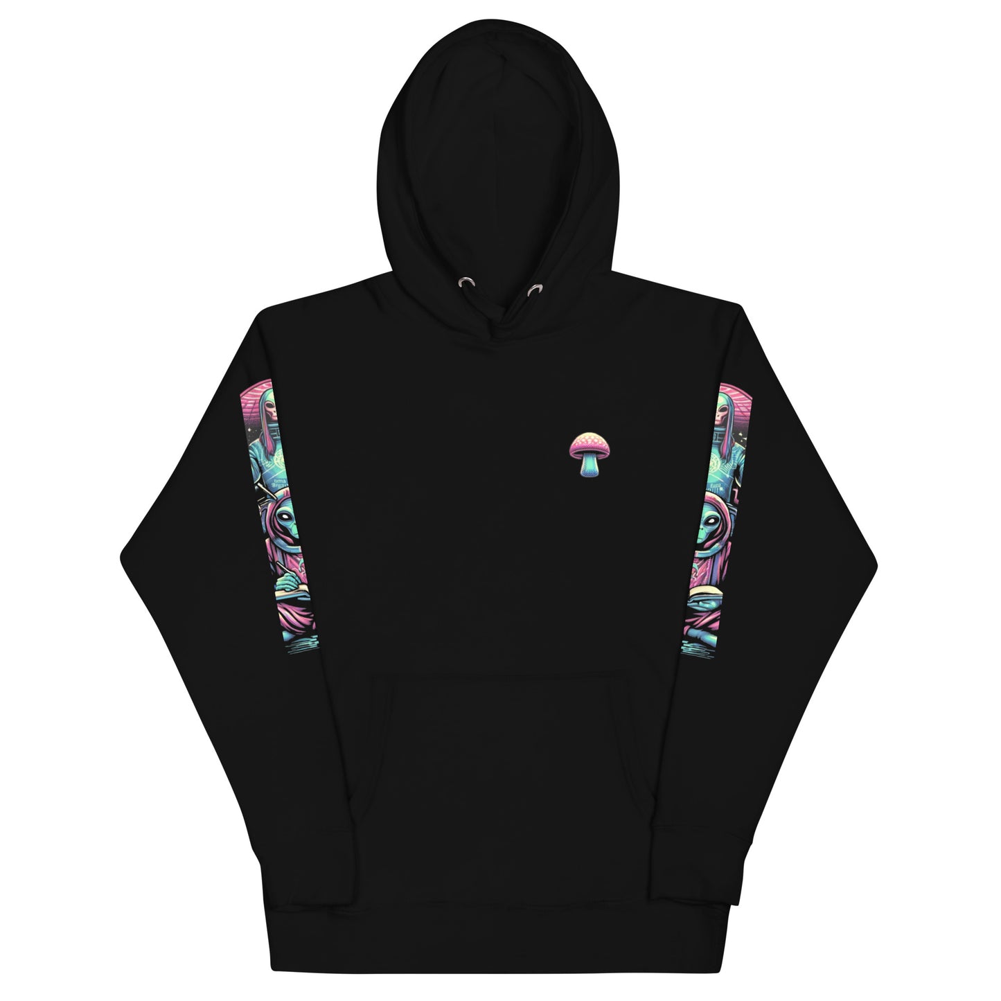 Psychedelic Mushrooms, Alien Ape Hoodie, Front View